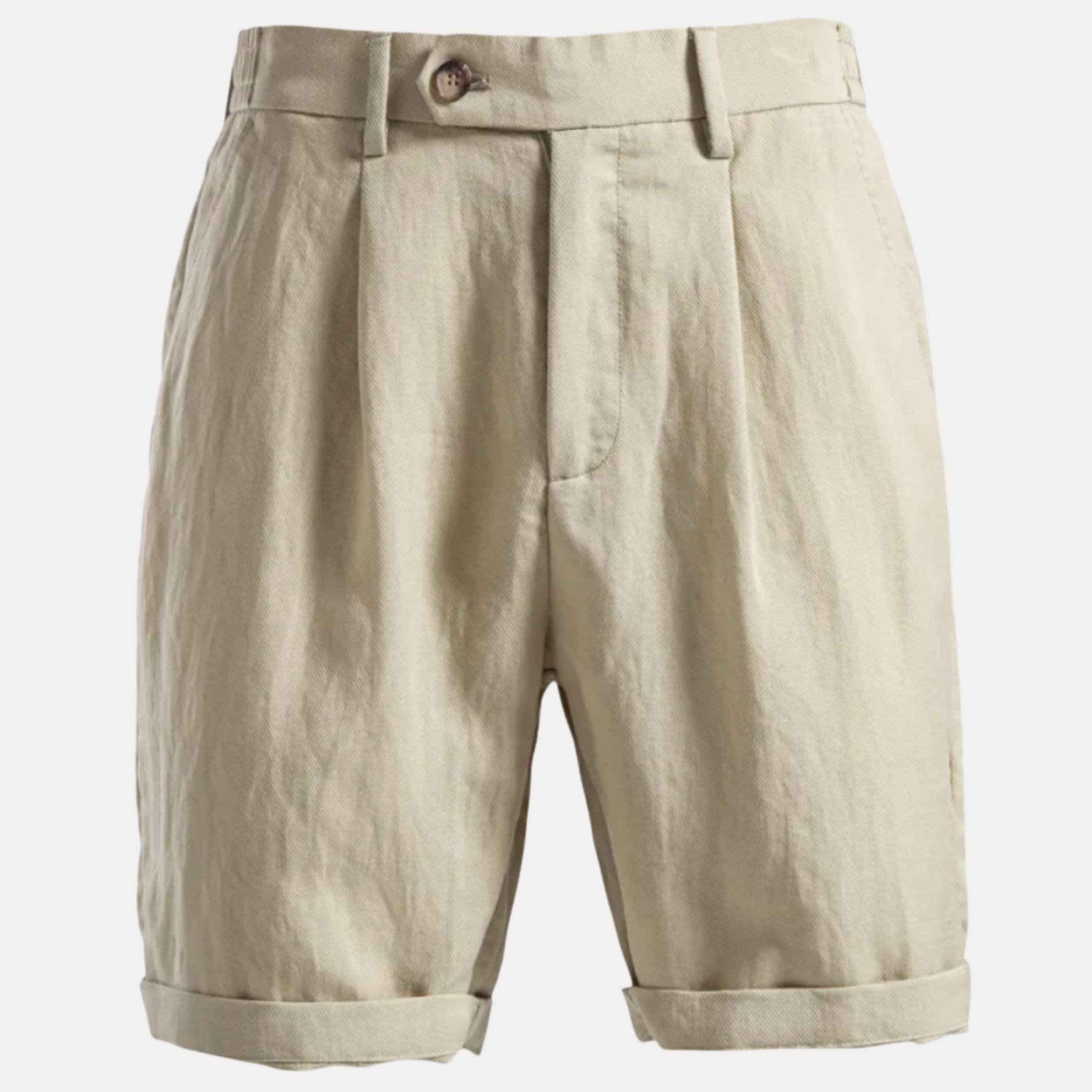 Men's Lyocell Cotton Tailored Shorts - Classic Summer Style for Casual Wear