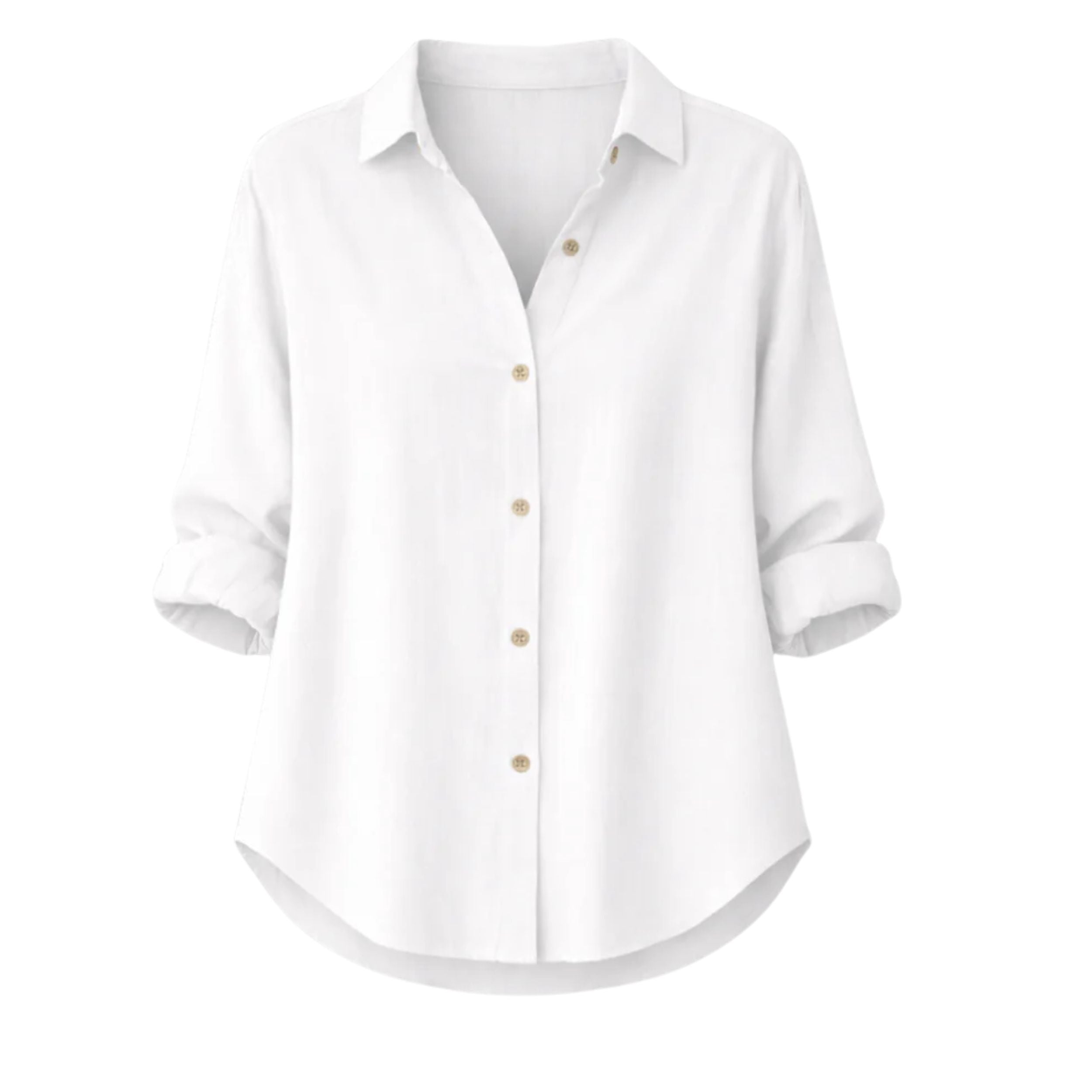 Lightweight Women's Summer Blouse - Rolled Sleeve Design for Casual Wear