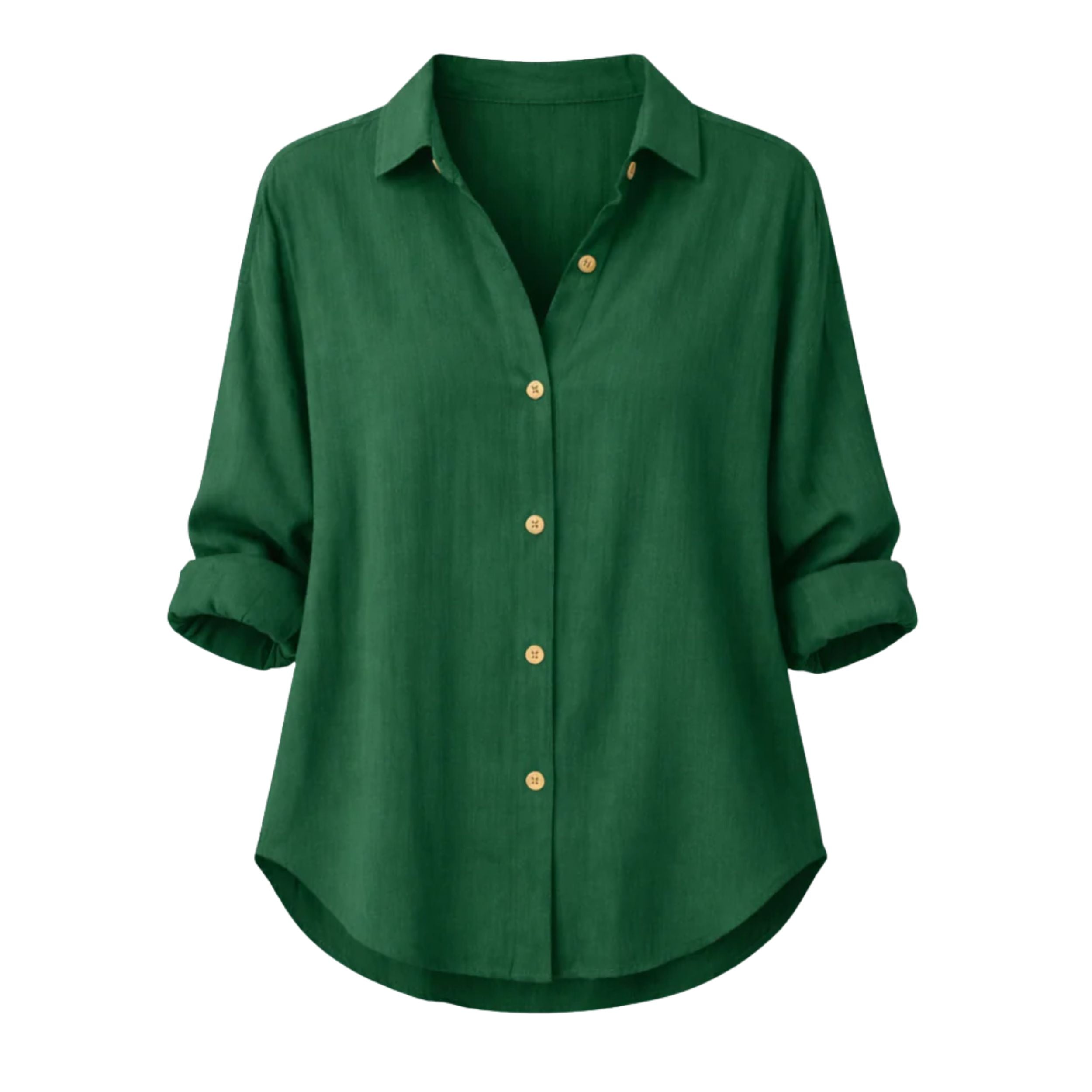 Lightweight Women's Summer Blouse - Rolled Sleeve Design for Casual Wear