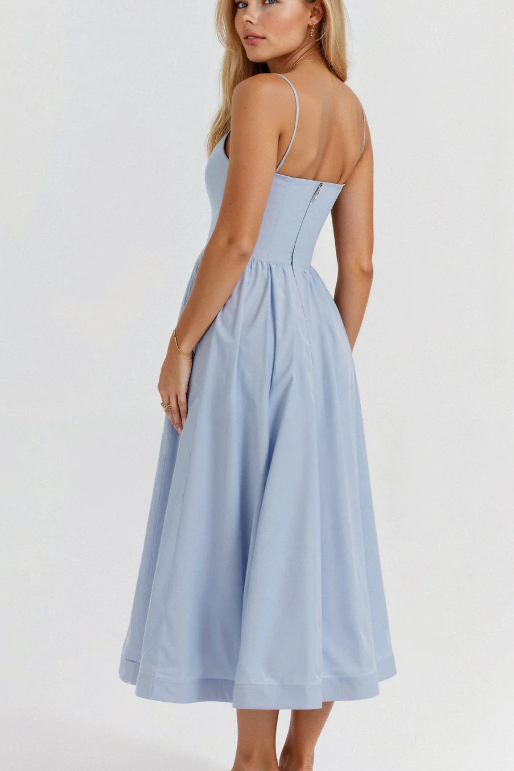 A-Line Midi Dress for Women | Ascot Style | Elegant Wedding Guest Attire | Lightweight Fabric