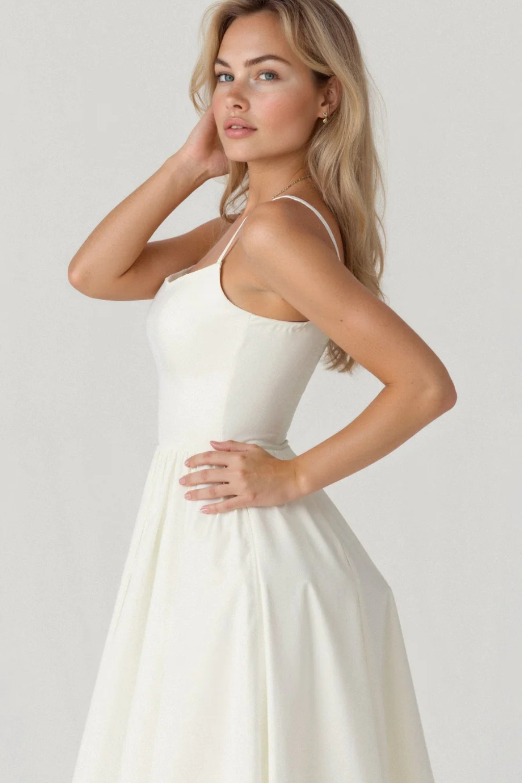 A-Line Midi Dress for Women | Ascot Style | Elegant Wedding Guest Attire | Lightweight Fabric