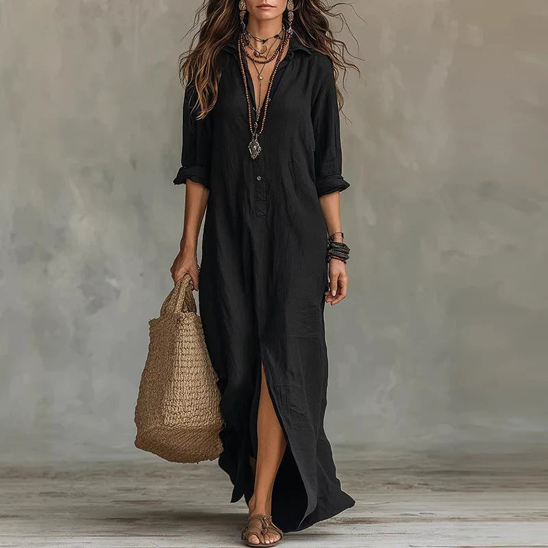 VendeBian – Elegant Maxi Dress with Soft Beach Vibes