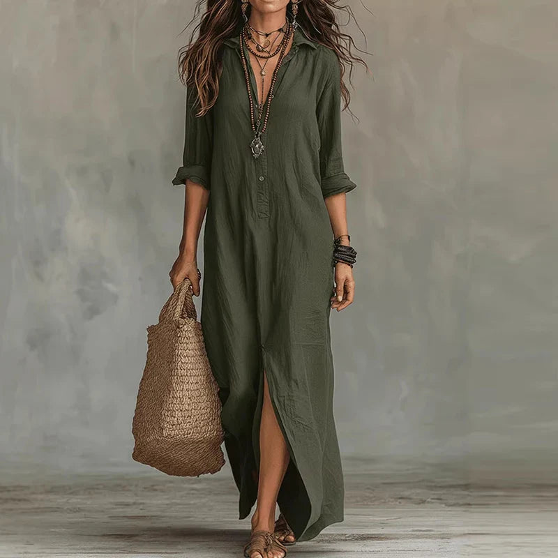VendeBian – Elegant Maxi Dress with Soft Beach Vibes