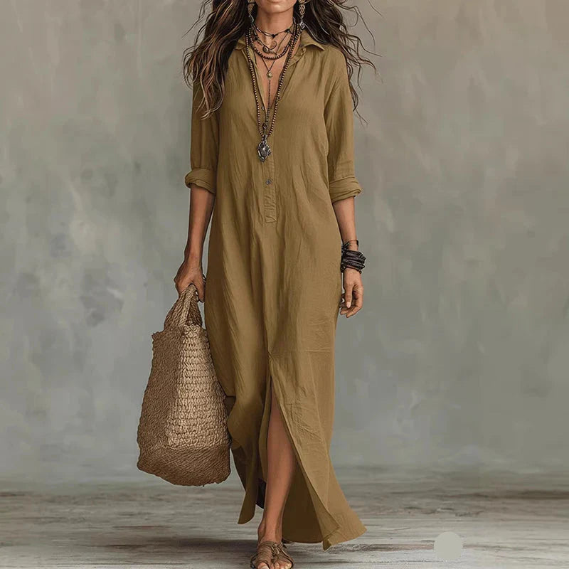 VendeBian – Elegant Maxi Dress with Soft Beach Vibes