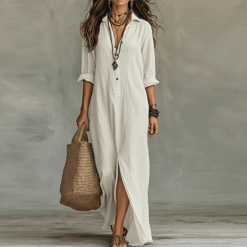VendeBian – Elegant Maxi Dress with Soft Beach Vibes