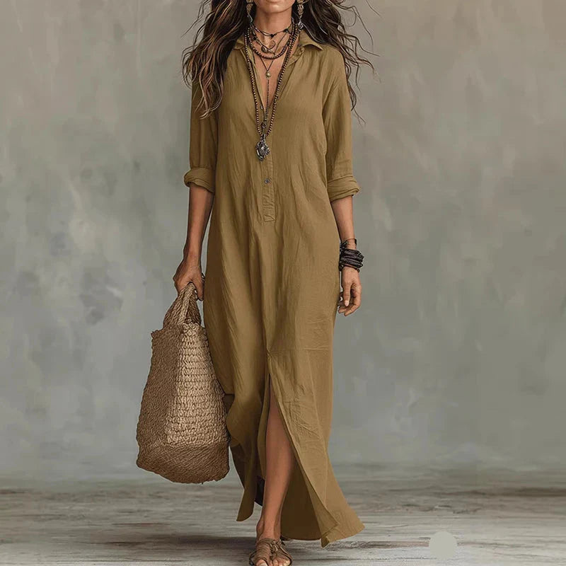 VendeBian – Elegant Maxi Dress with Soft Beach Vibes