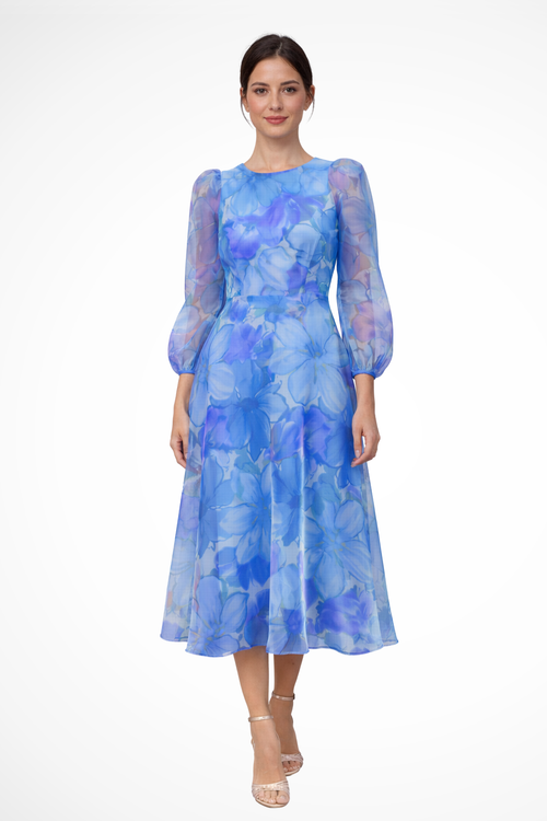 Floral Print Long Sleeve Midi Dress for Women | Elegant Wedding Guest Attire | Comfortable and Stylish Design
