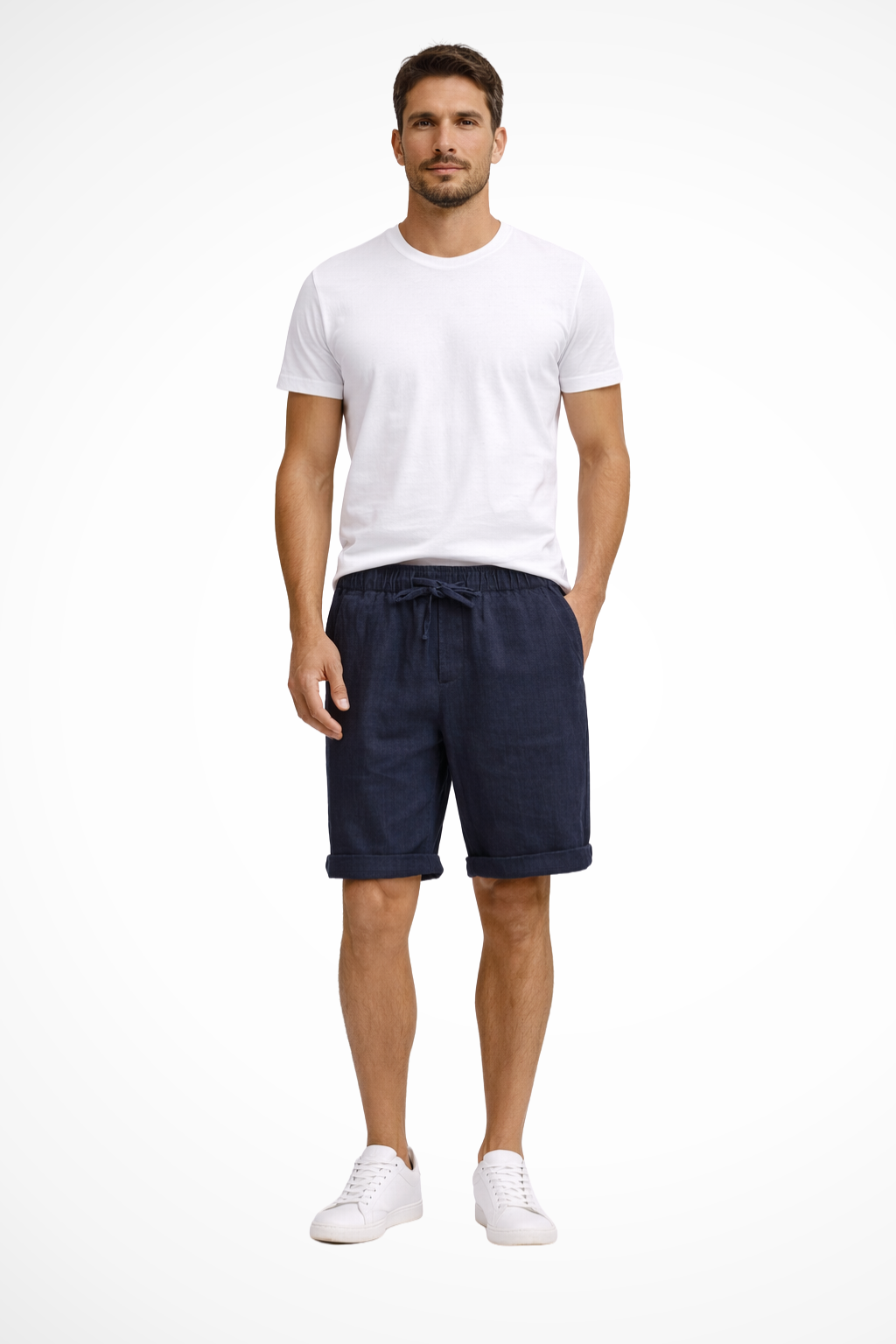 Men's Casual Drawstring Shorts with Elastic Waist and Side Pockets - Comfortable Everyday Wear for Summer