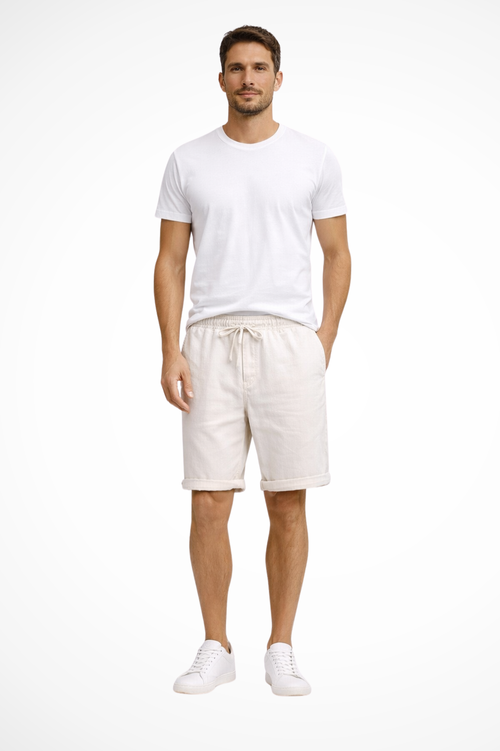 Men's Casual Drawstring Shorts with Elastic Waist and Side Pockets - Comfortable Everyday Wear for Summer