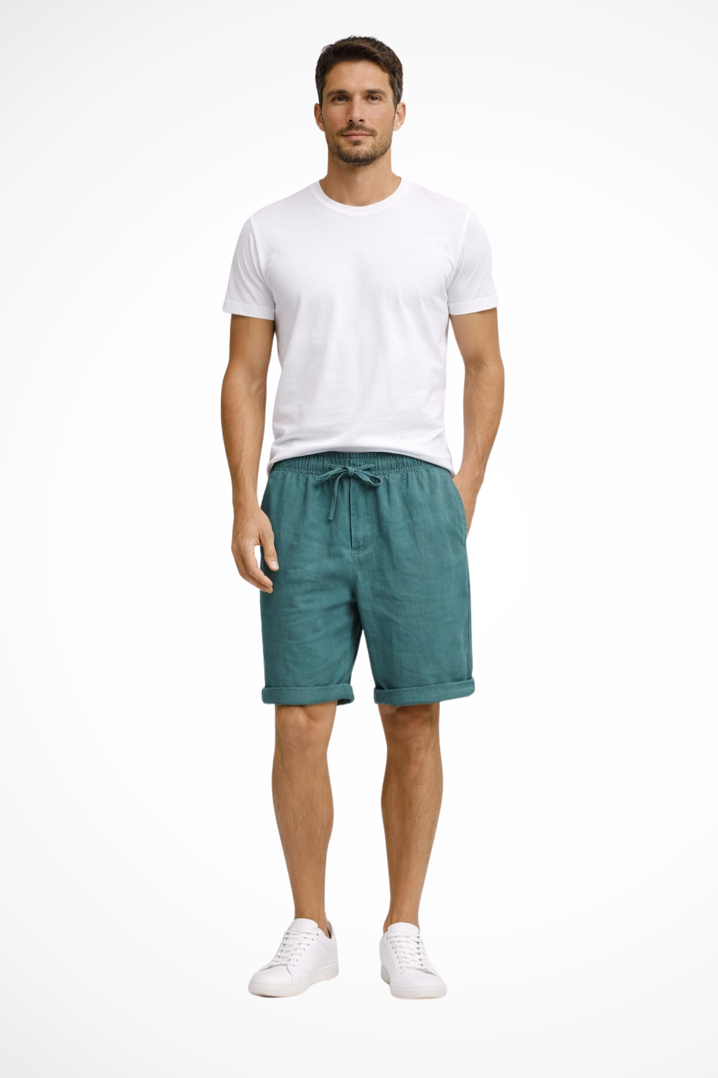 Men's Casual Drawstring Shorts with Elastic Waist and Side Pockets - Comfortable Everyday Wear for Summer