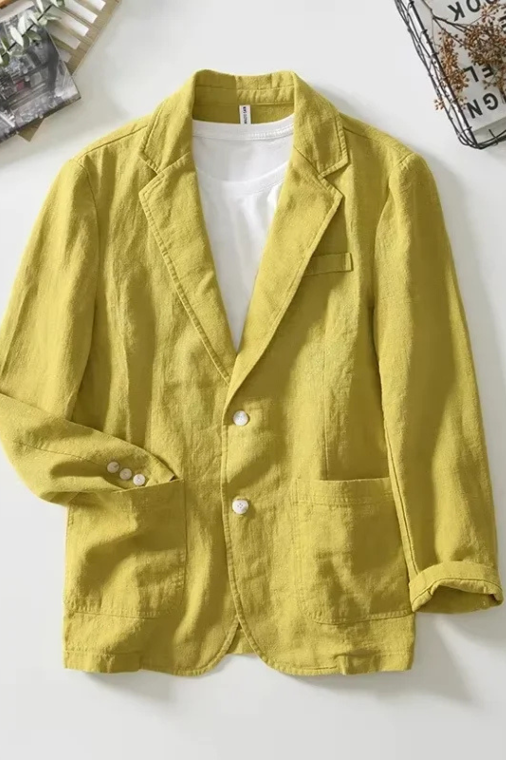 Men's Casual Linen Blazer for Summer - Lightweight, Breathable Design for Smart-Casual Wear