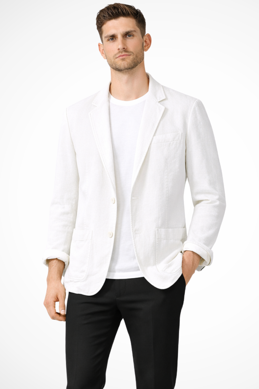 Men's Casual Linen Blazer for Summer - Lightweight, Breathable Design for Smart-Casual Wear
