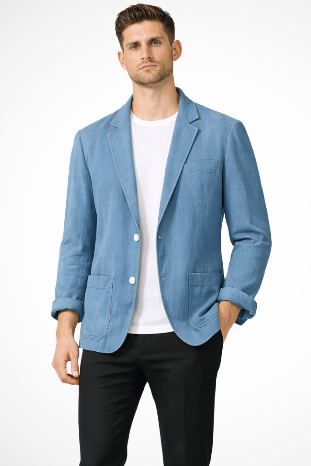 Men's Casual Linen Blazer for Summer - Lightweight, Breathable Design for Smart-Casual Wear