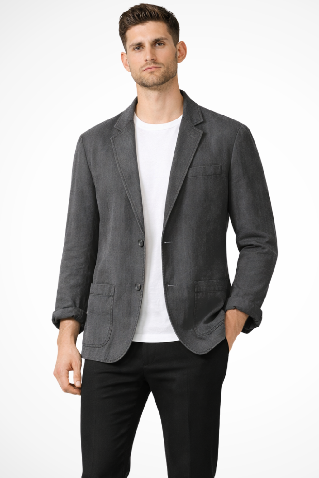 Men's Casual Linen Blazer for Summer - Lightweight, Breathable Design for Smart-Casual Wear