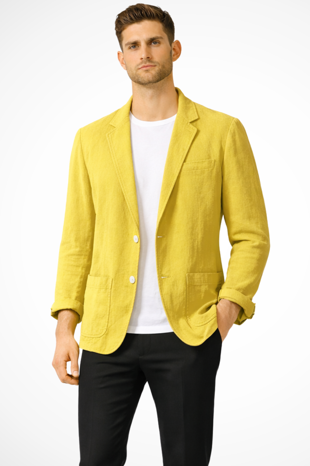 Men's Casual Linen Blazer for Summer - Lightweight, Breathable Design for Smart-Casual Wear