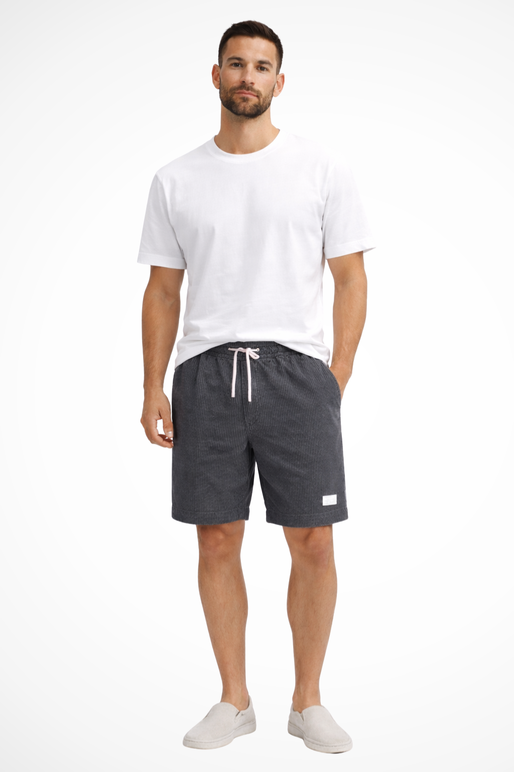 Men's Corduroy Shorts with Elasticated Drawstring Waist | Relaxed Fit Casual Summer Wear