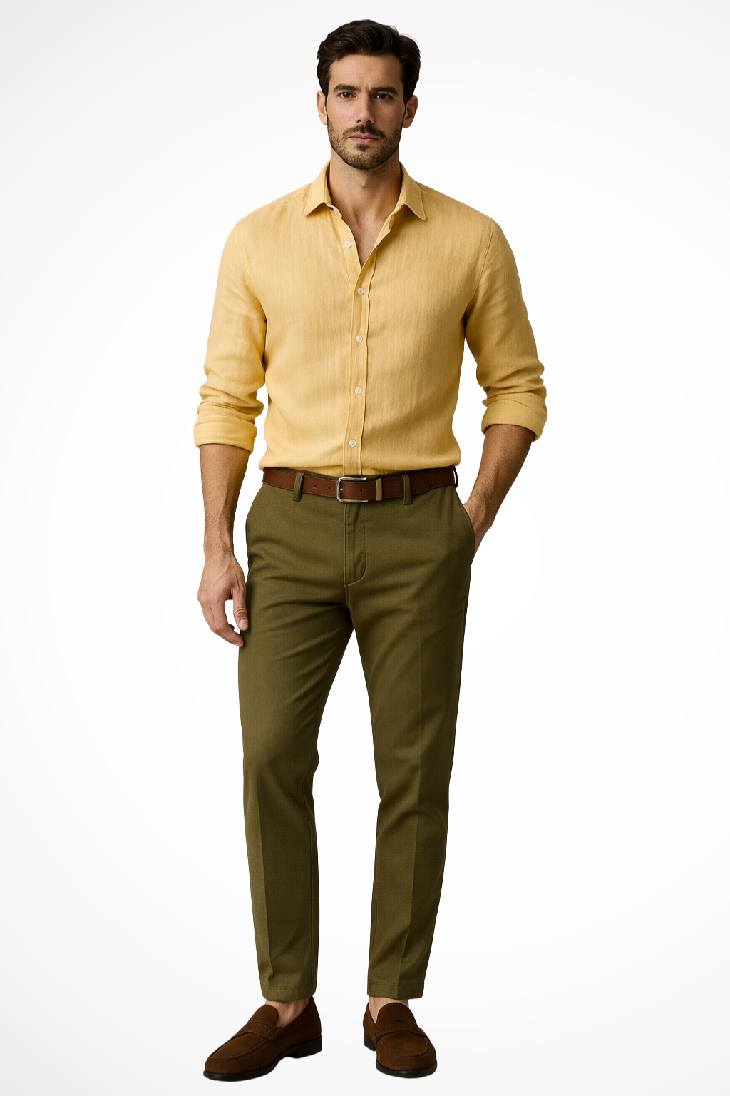 Men's Linen Button-Up Shirt | Smart Casual Style for Everyday Wear | Lightweight and Breathable Fabric
