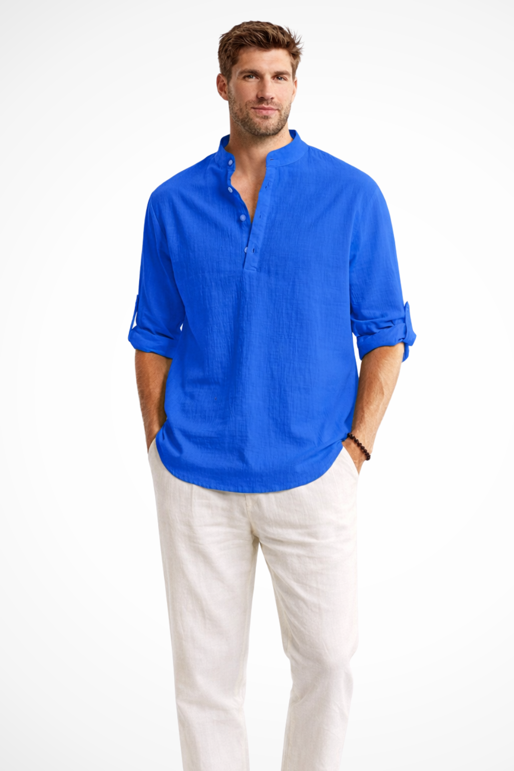Men's Linen Collar Shirt | Summer Casual Style | Lightweight Breathable Fabric | Perfect for Warm Weather Wear