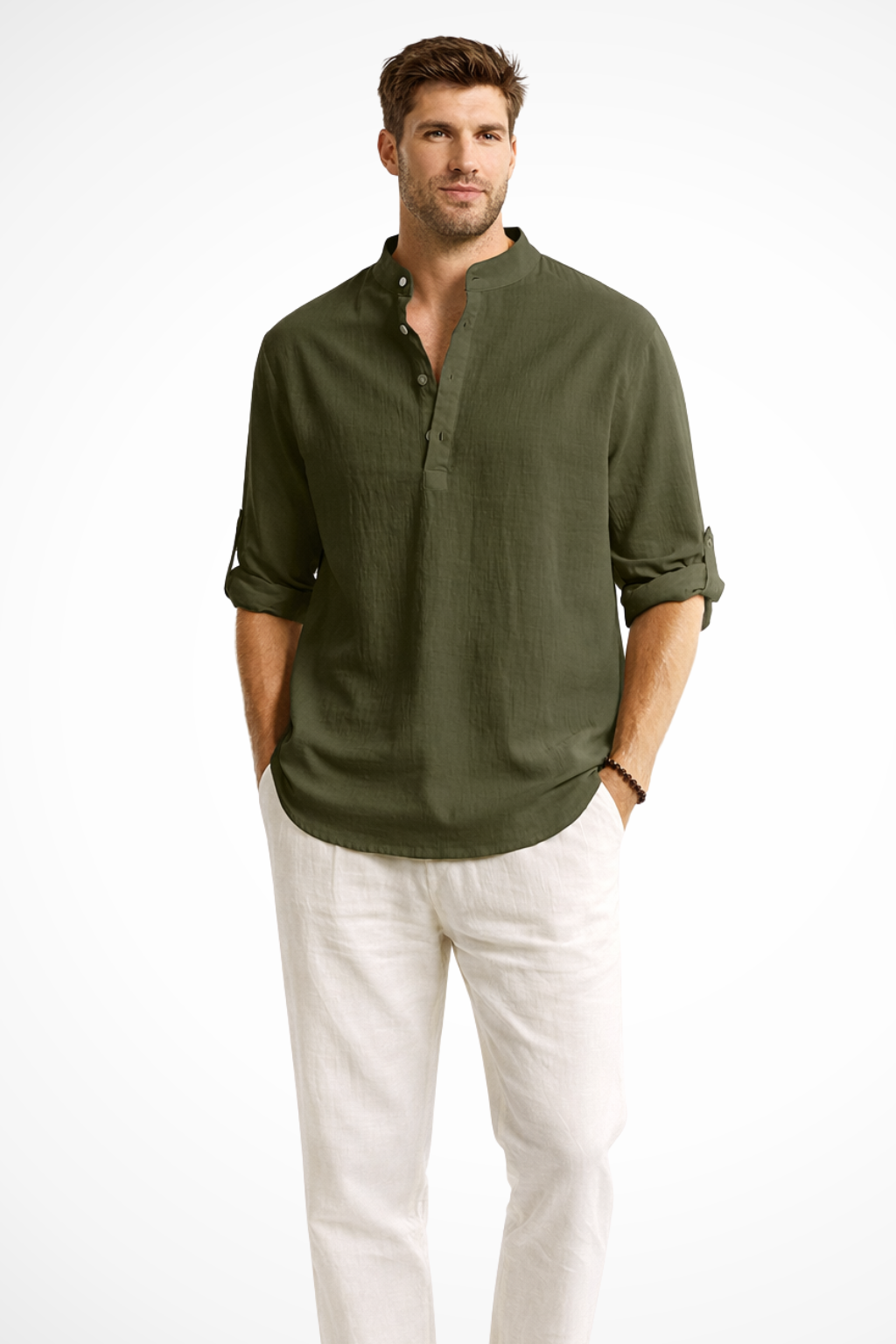 Men's Linen Collar Shirt | Summer Casual Style | Lightweight Breathable Fabric | Perfect for Warm Weather Wear