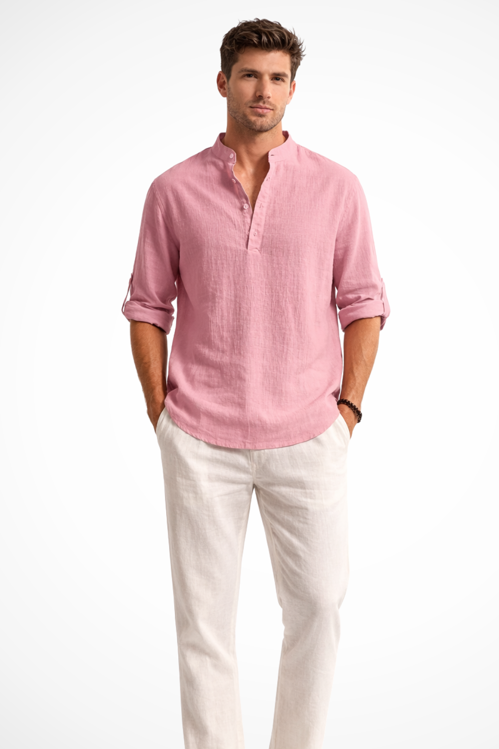 Men's Linen Collar Shirt | Summer Casual Style | Lightweight Breathable Fabric | Perfect for Warm Weather Wear