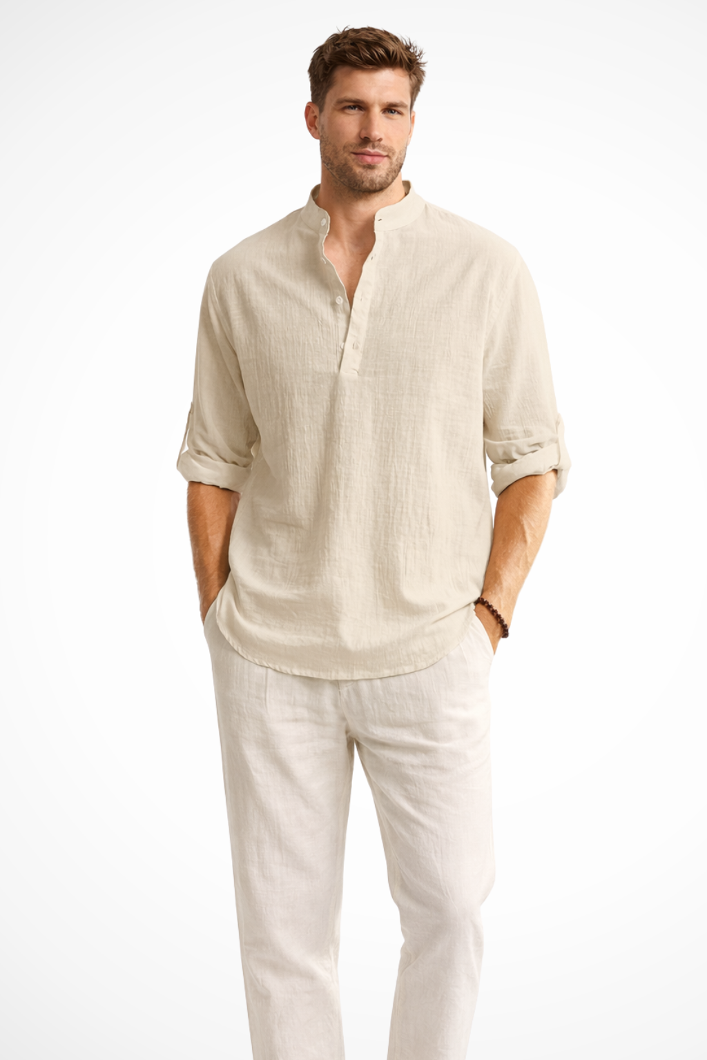 Men's Linen Collar Shirt | Summer Casual Style | Lightweight Breathable Fabric | Perfect for Warm Weather Wear