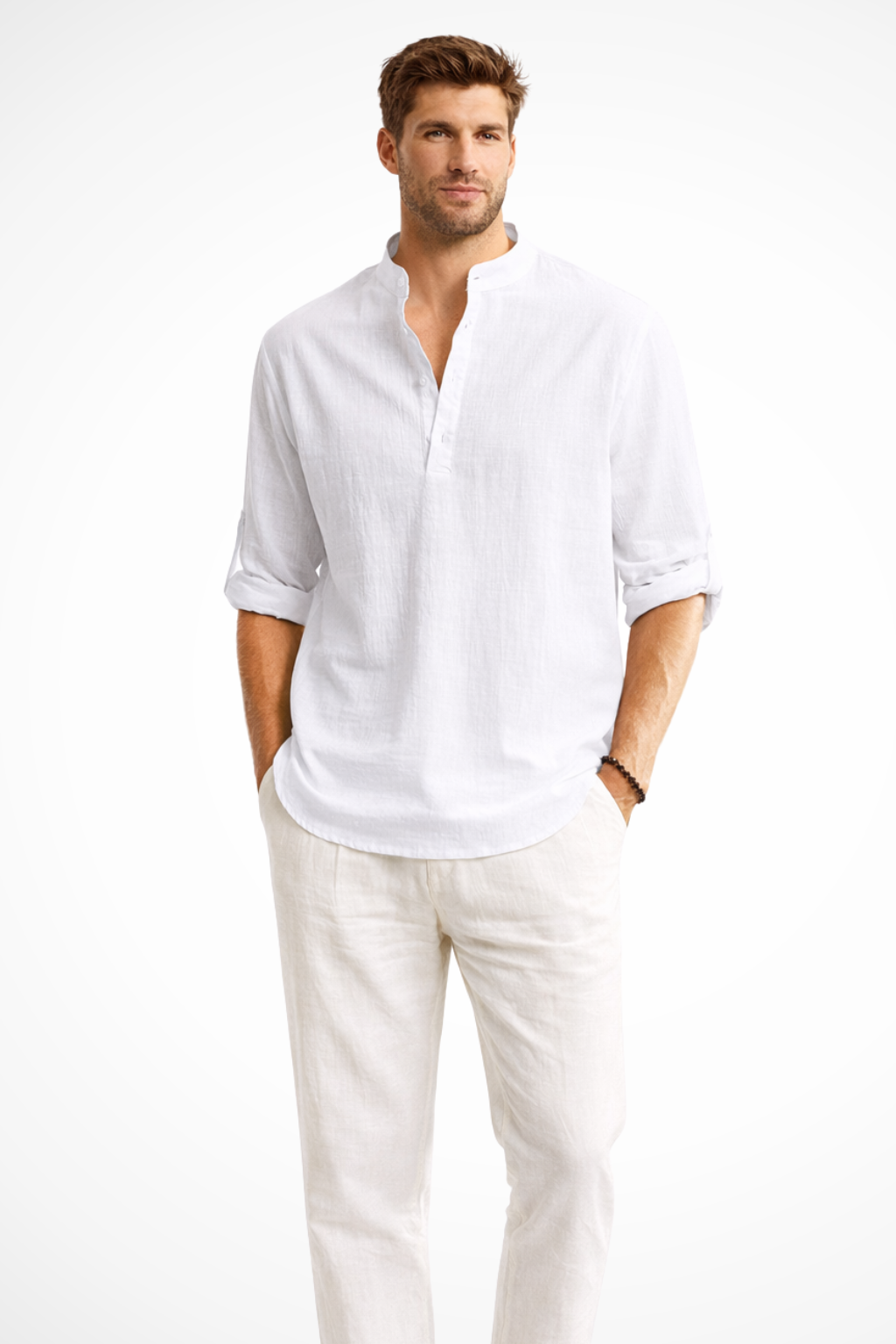 Men's Linen Collar Shirt | Summer Casual Style | Lightweight Breathable Fabric | Perfect for Warm Weather Wear