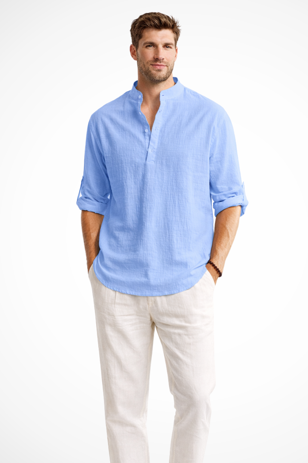 Men's Linen Collar Shirt | Summer Casual Style | Lightweight Breathable Fabric | Perfect for Warm Weather Wear