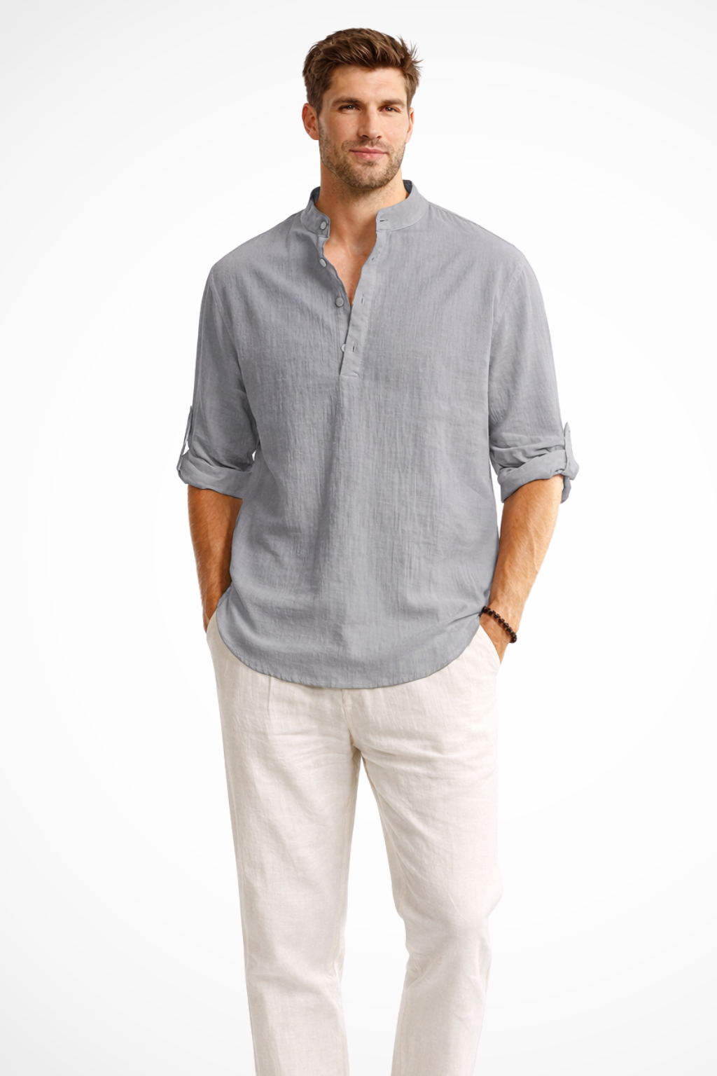 Men's Linen Collar Shirt | Summer Casual Style | Lightweight Breathable Fabric | Perfect for Warm Weather Wear