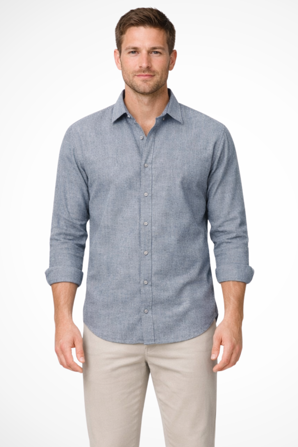 Men's Linen Long Sleeve Button-Up Shirt | Lightweight, Breathable Fabric | Casual or Dressy Wear