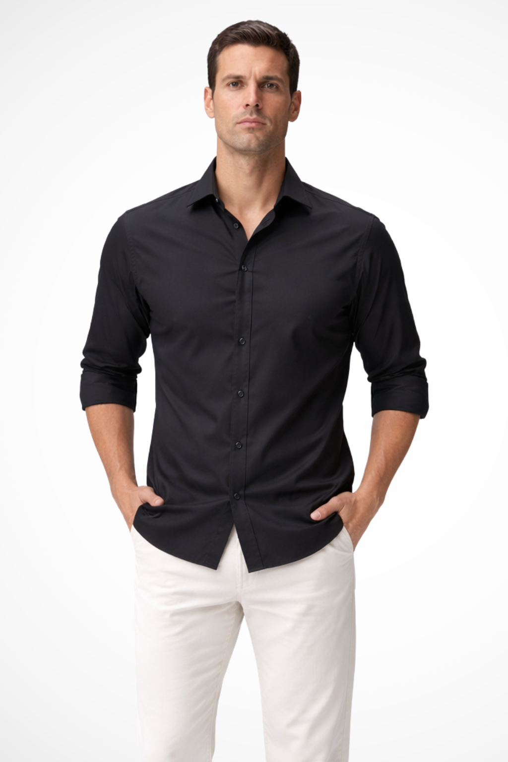 Men's Long Sleeve Button Down Shirt | Business Casual | Comfortable Cotton Blend | Versatile Office Wear