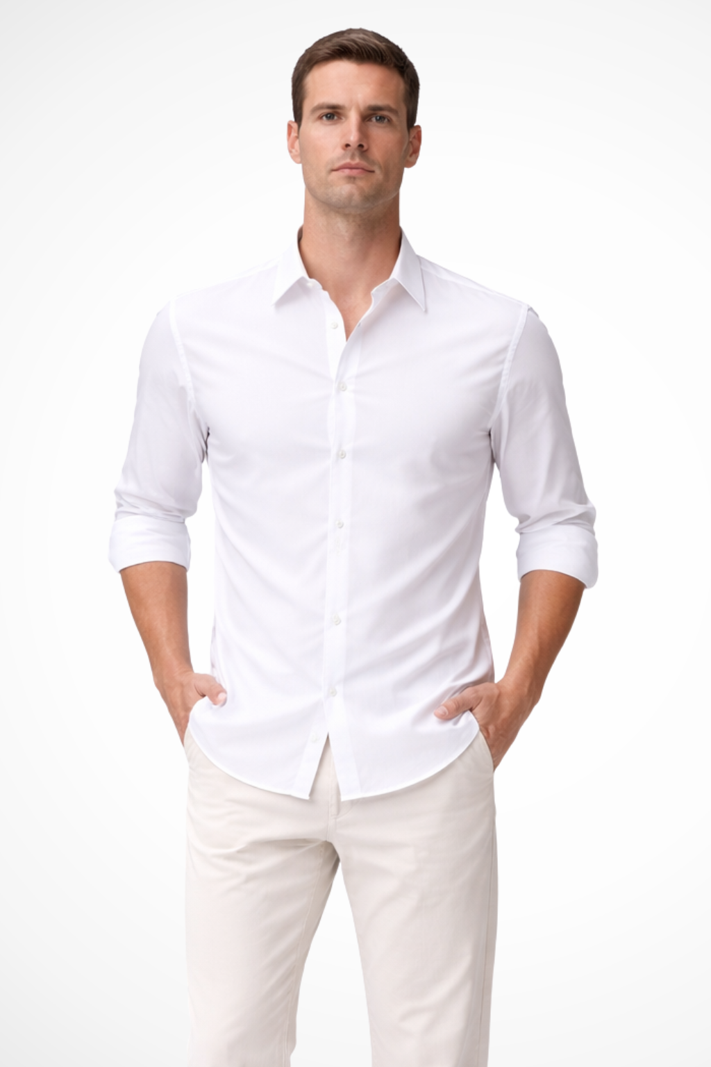 Men's Long Sleeve Button Down Shirt | Business Casual | Comfortable Cotton Blend | Versatile Office Wear