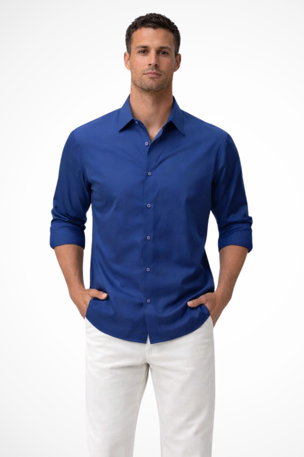 Men's Long Sleeve Button Down Shirt | Business Casual | Comfortable Cotton Blend | Versatile Office Wear