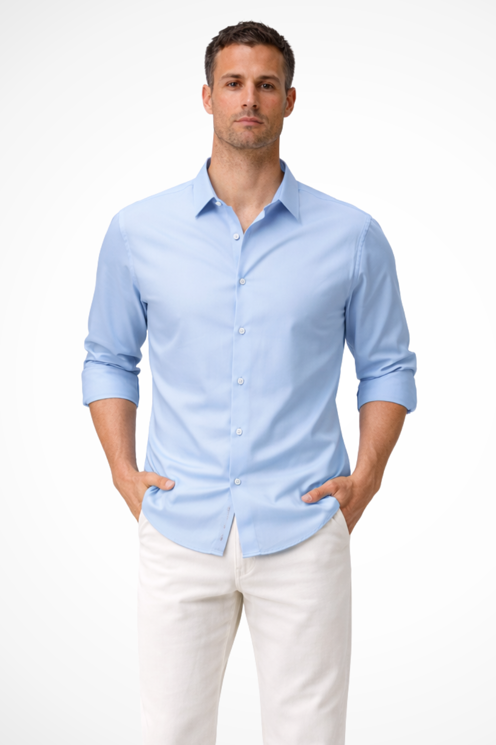 Men's Long Sleeve Button Down Shirt | Business Casual | Comfortable Cotton Blend | Versatile Office Wear