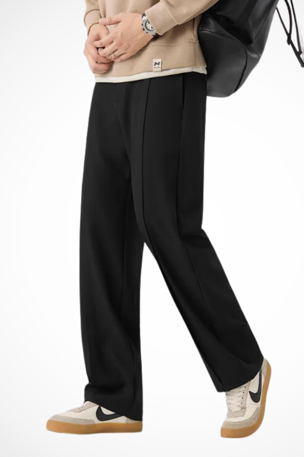 Men's Tailored Wide Leg Trousers | Front Pleat Design | Straight Hem | Formal or Casual Wear