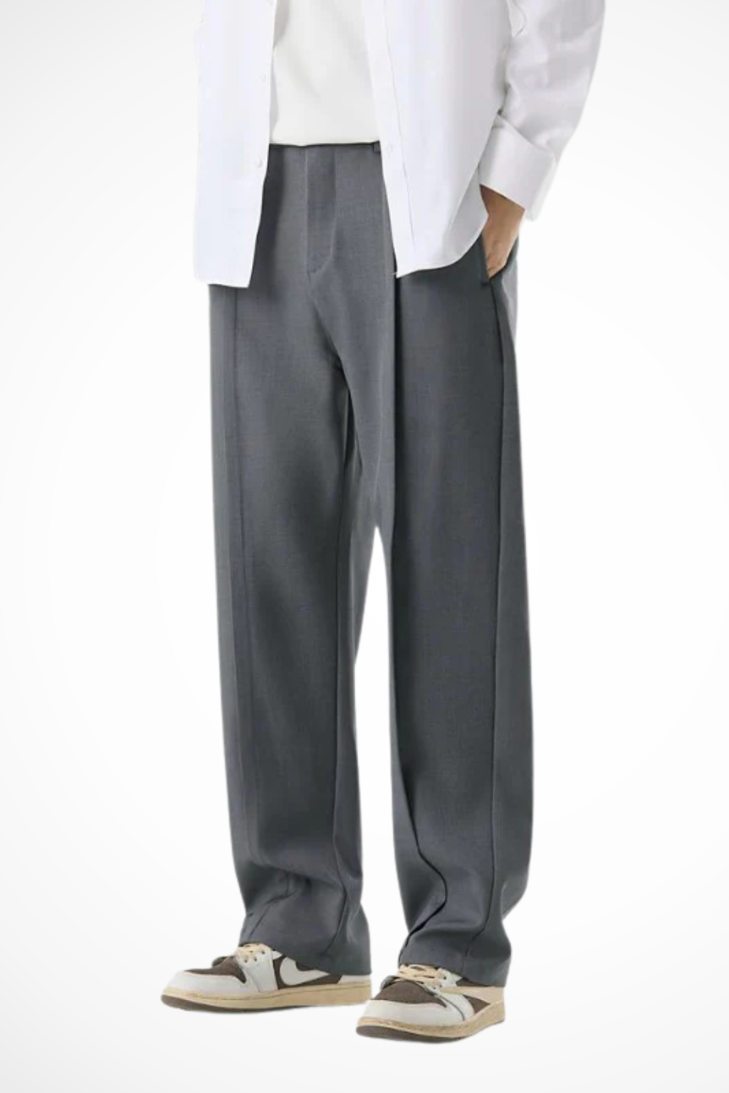 Men's Tailored Wide Leg Trousers | Front Pleat Design | Straight Hem | Formal or Casual Wear