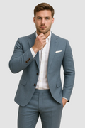 Linen Slim Fit Suit Set for Men - Blazer & Pants for Summer Weddings