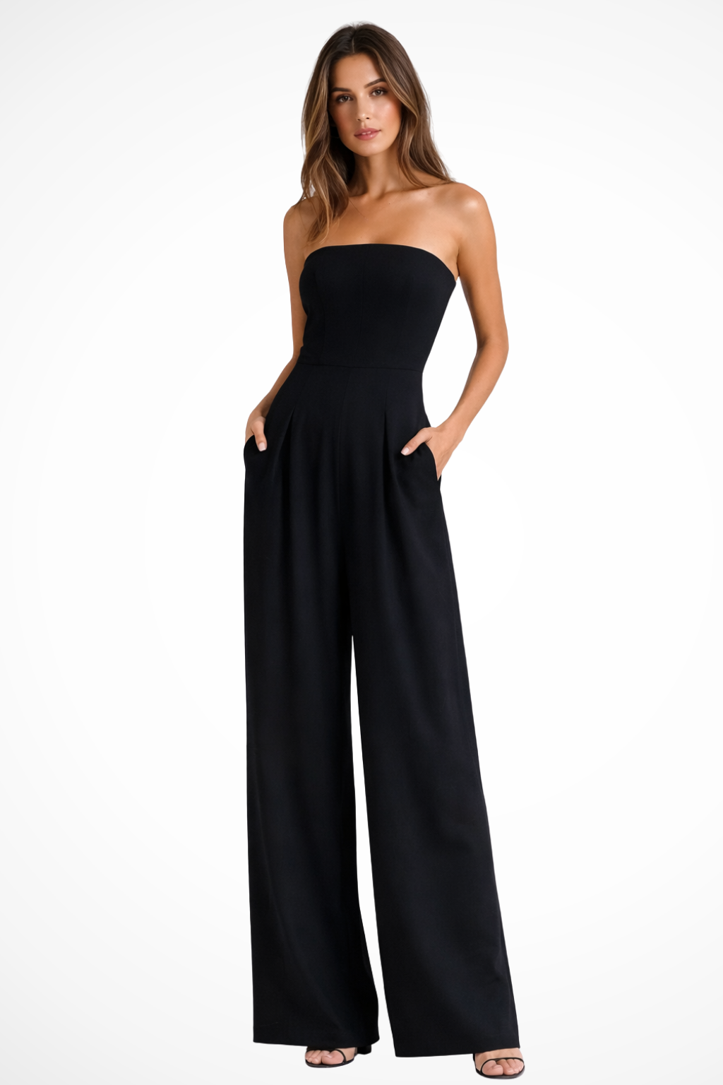 Strapless Wide Leg Jumpsuit for Women | Spring Fashion | Lightweight Fabric | Casual or Dressy Wear