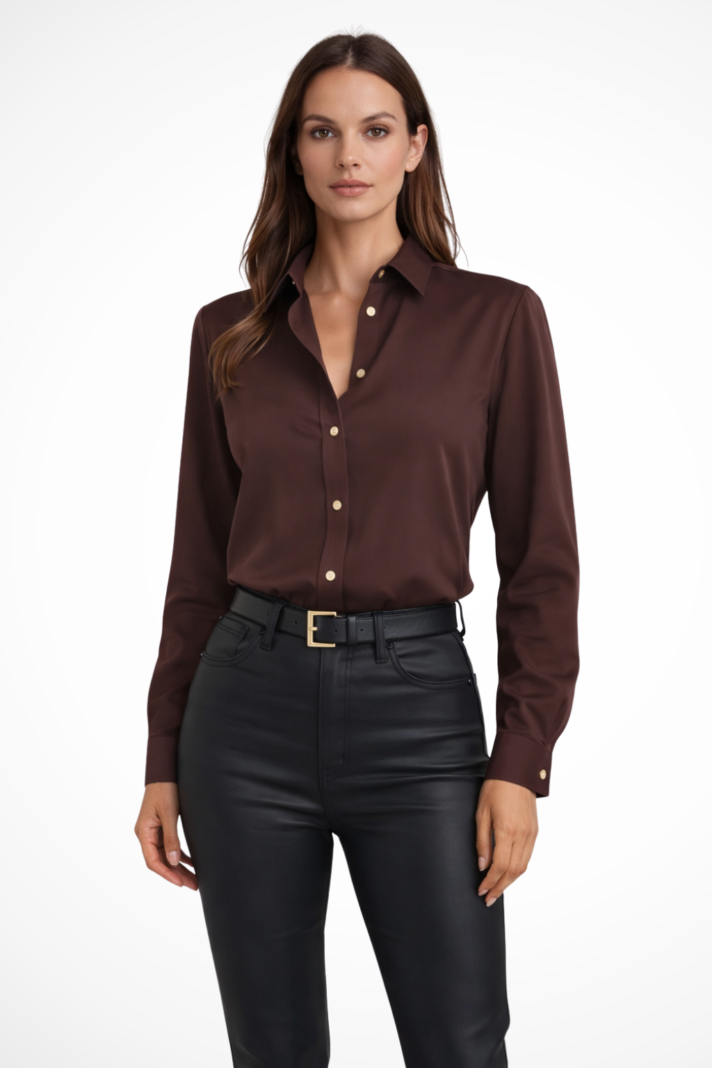 Women's Long Sleeve V Neck Blouse | Relaxed Fit, Soft Fabric | Casual Wear Top for Everyday Style