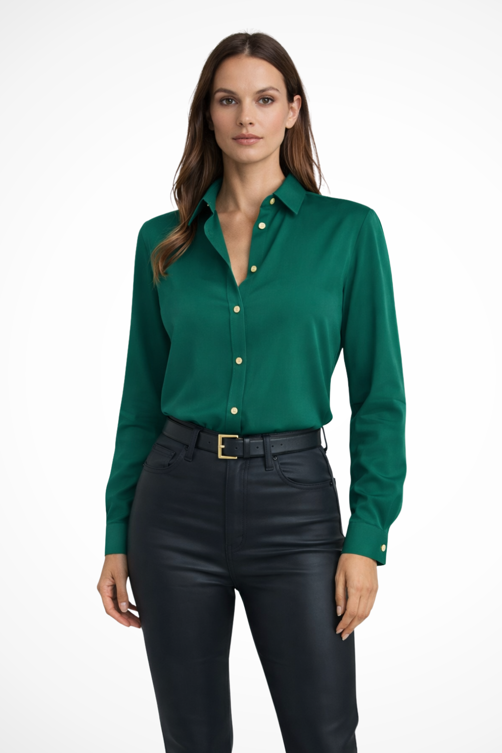 Women's Long Sleeve V Neck Blouse | Relaxed Fit, Soft Fabric | Casual Wear Top for Everyday Style