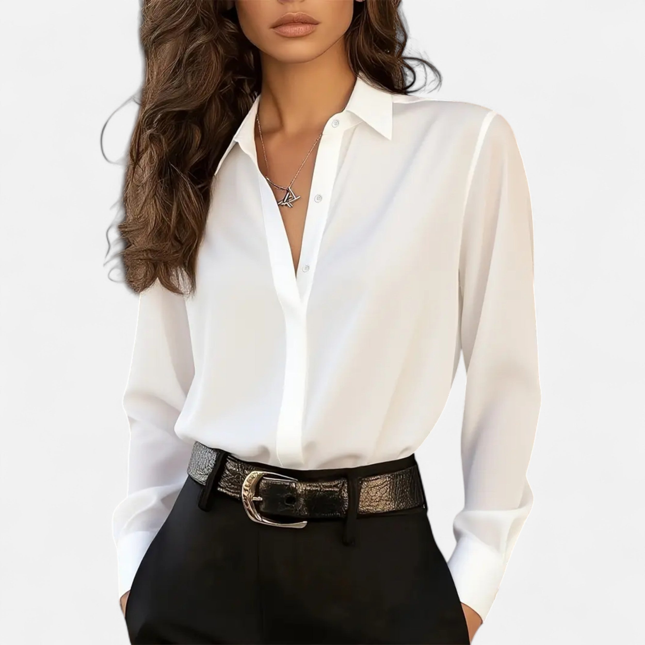 French-Style Women's Blouse | Lightweight Fabric | Casual or Work Wear